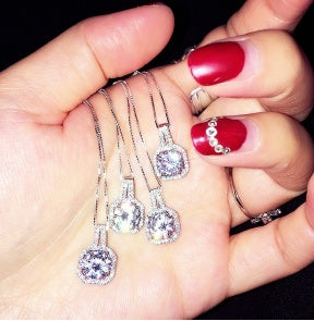 Zircon jewelry square diamond pendant short crystal clavicle chain women's explosion necklace