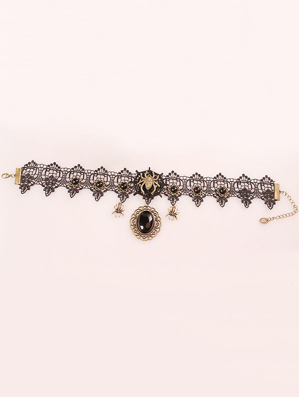 Lace necklace spider necklace female retro