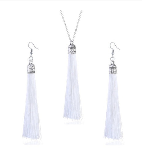 LZHLQ Fashion Tassel Necklace Sets Trendy Women Sweater Chain Necklaces Accessories Set