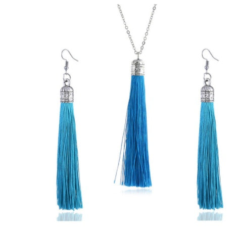 LZHLQ Fashion Tassel Necklace Sets Trendy Women Sweater Chain Necklaces Accessories Set