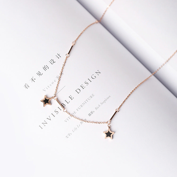 Pentagram Necklace Female Simple Clavicle Chain Short Neck Jewelry Titanium Steel Jewelry