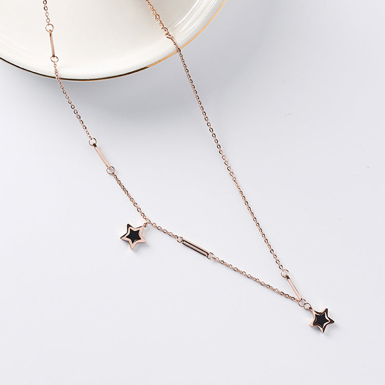 Pentagram Necklace Female Simple Clavicle Chain Short Neck Jewelry Titanium Steel Jewelry