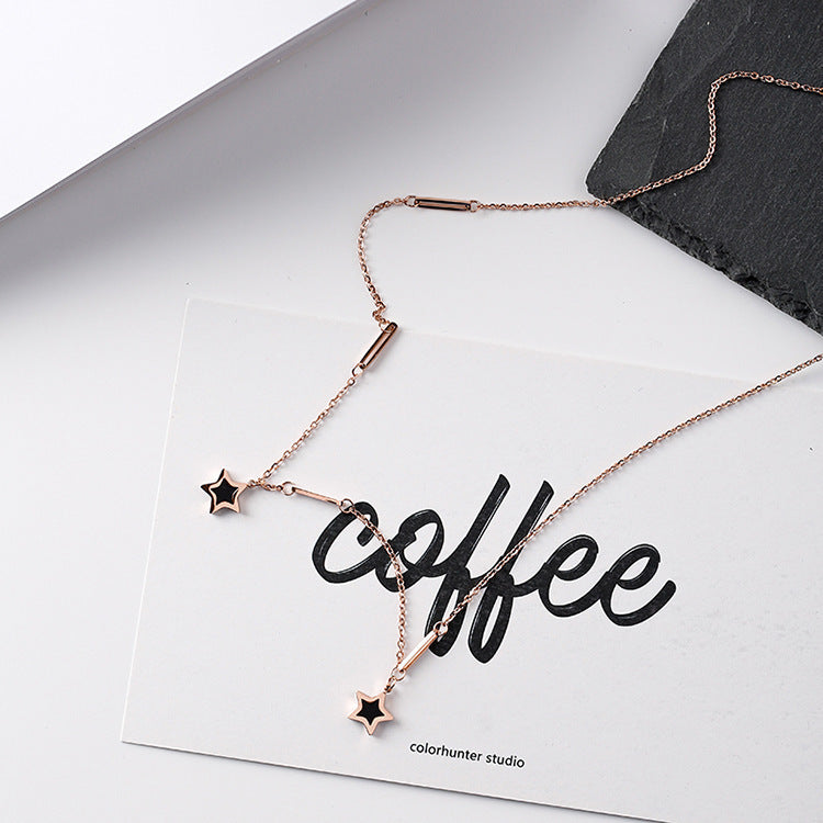 Pentagram Necklace Female Simple Clavicle Chain Short Neck Jewelry Titanium Steel Jewelry