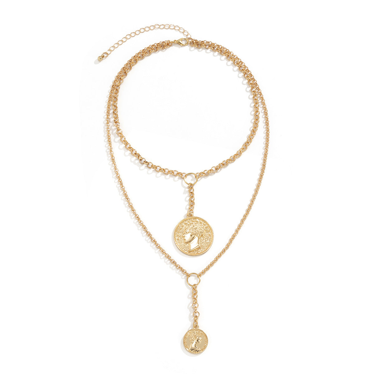Jewelry Portrait Embossed Tassel Necklace Female
