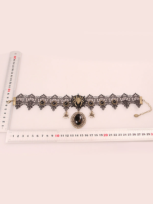 Lace necklace spider necklace female retro