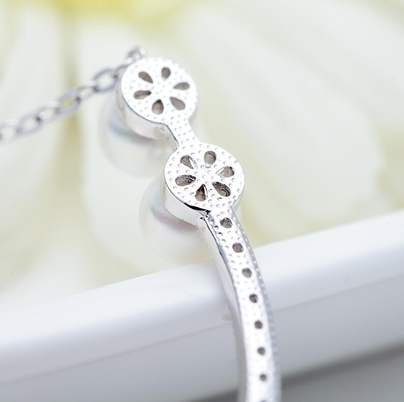 Elegant Clavicle Chain Girl Best Choice Full CZ Pearls White Gold Color Women Choker Necklace