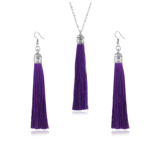 LZHLQ Fashion Tassel Necklace Sets Trendy Women Sweater Chain Necklaces Accessories Set