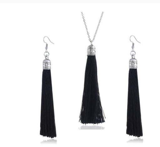LZHLQ Fashion Tassel Necklace Sets Trendy Women Sweater Chain Necklaces Accessories Set