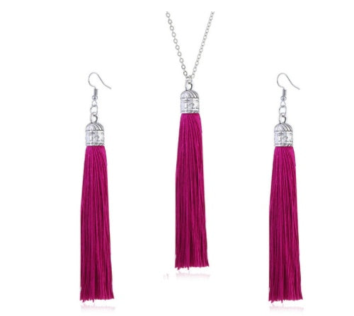 LZHLQ Fashion Tassel Necklace Sets Trendy Women Sweater Chain Necklaces Accessories Set