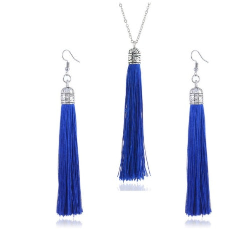 LZHLQ Fashion Tassel Necklace Sets Trendy Women Sweater Chain Necklaces Accessories Set