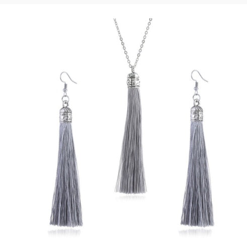 LZHLQ Fashion Tassel Necklace Sets Trendy Women Sweater Chain Necklaces Accessories Set