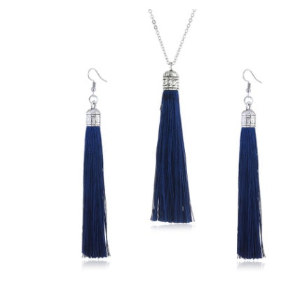 LZHLQ Fashion Tassel Necklace Sets Trendy Women Sweater Chain Necklaces Accessories Set