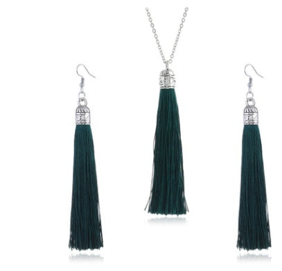 LZHLQ Fashion Tassel Necklace Sets Trendy Women Sweater Chain Necklaces Accessories Set