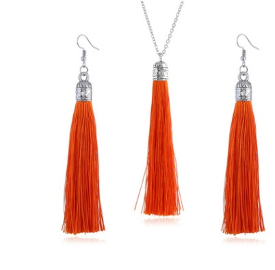 LZHLQ Fashion Tassel Necklace Sets Trendy Women Sweater Chain Necklaces Accessories Set