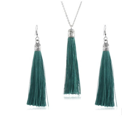 LZHLQ Fashion Tassel Necklace Sets Trendy Women Sweater Chain Necklaces Accessories Set