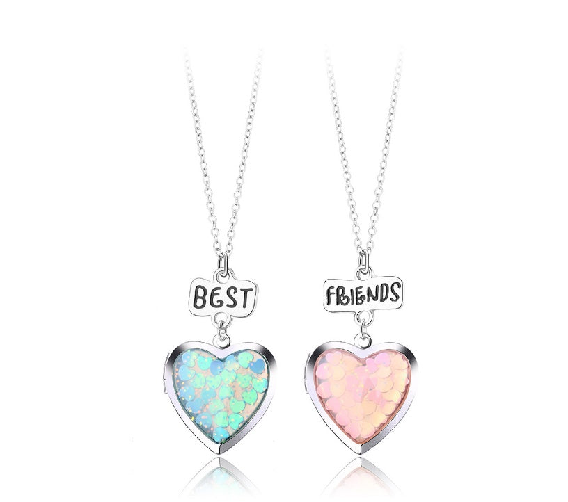 Children's Dolphin Dripping Oil Magnet Stitching Love Necklace 3 Sets