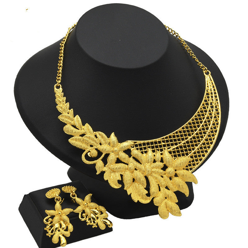 24K Gold-plated Jewelry Suit Indian Middle East Lady