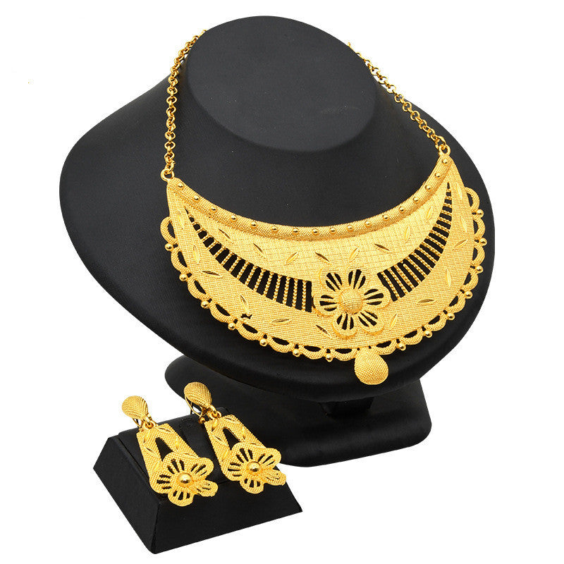 24K Gold-plated Jewelry Suit Indian Middle East Lady