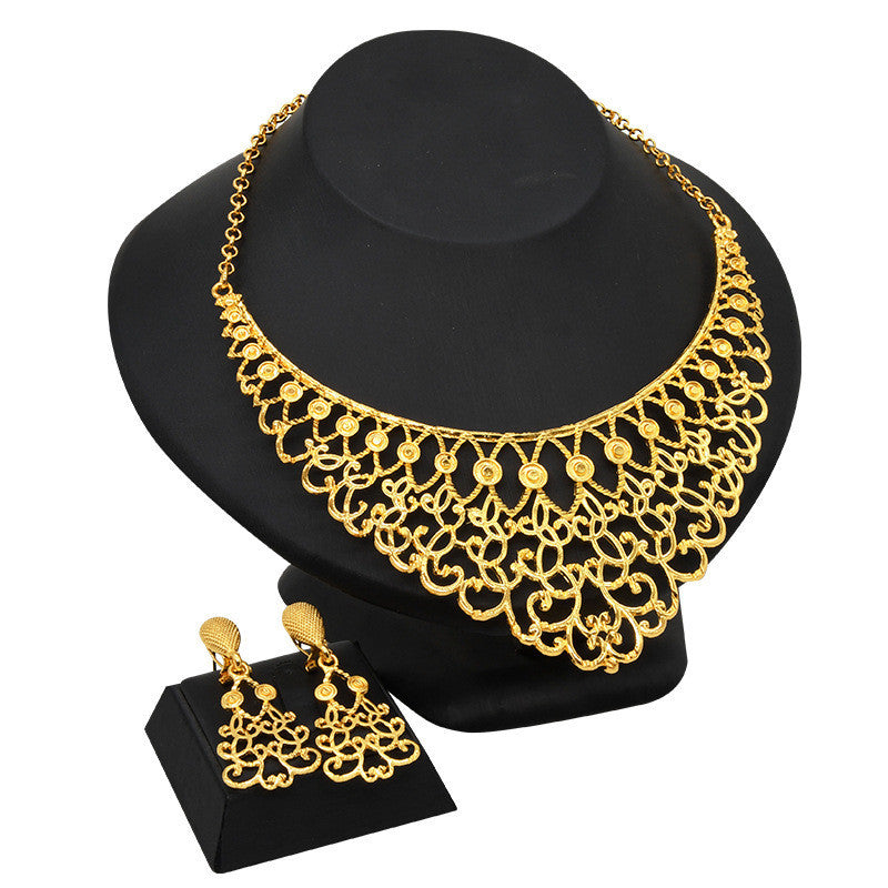 24K Gold-plated Jewelry Suit Indian Middle East Lady
