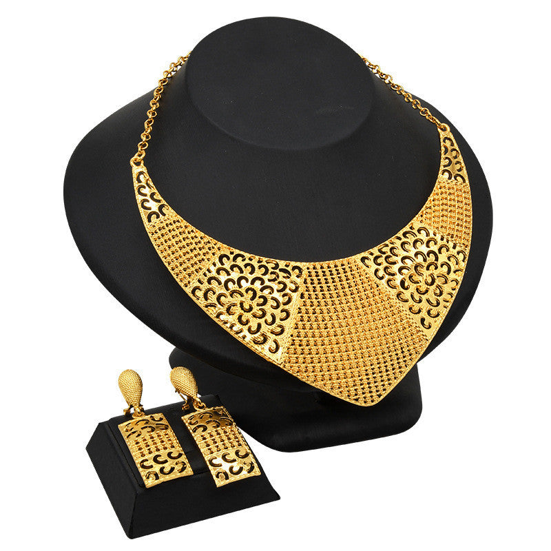 24K Gold-plated Jewelry Suit Indian Middle East Lady