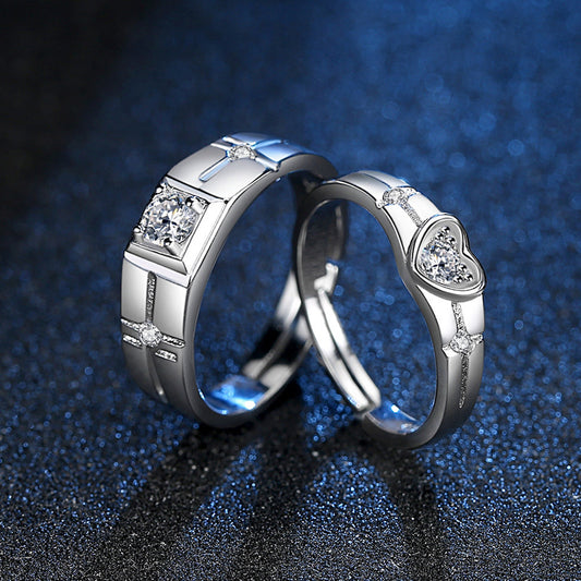 Fashion Personality Heart-shaped Female Couple Rings