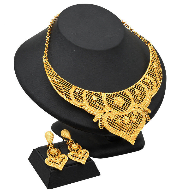 24K Gold-plated Jewelry Suit Indian Middle East Lady