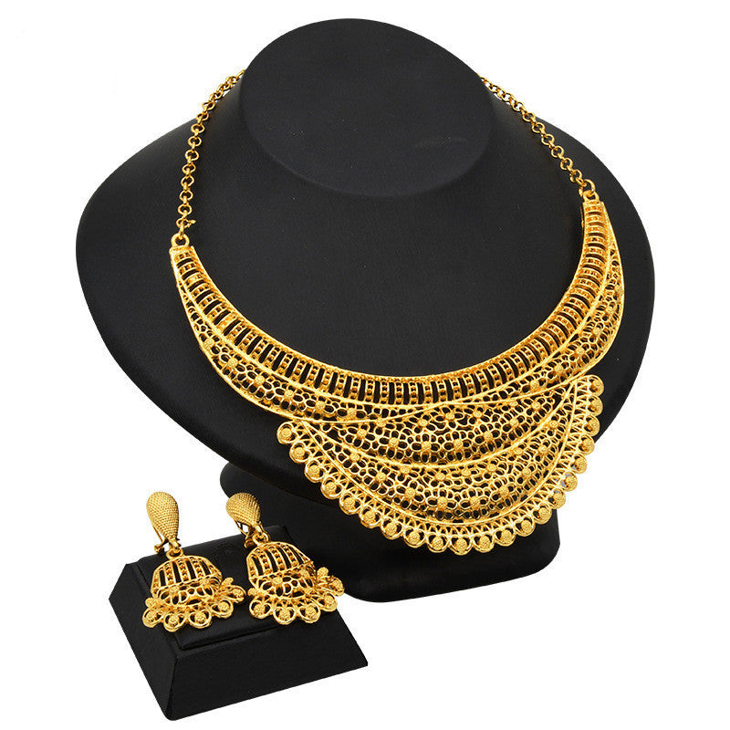 24K Gold-plated Jewelry Suit Indian Middle East Lady